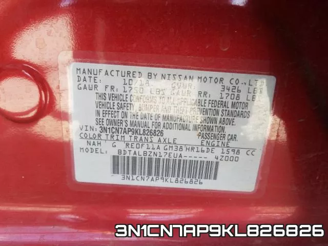 3N1CN7AP9KL826826 фото 2