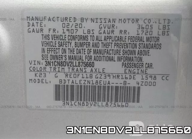 3N1CN8DV2LL875660 фото 10