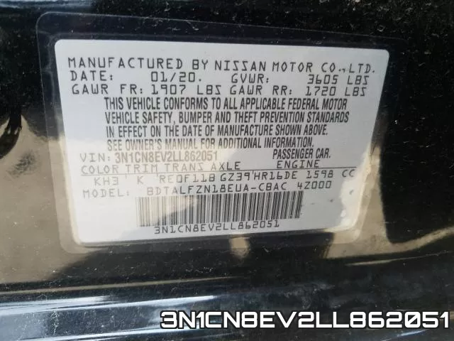3N1CN8EV2LL862051 фото 2