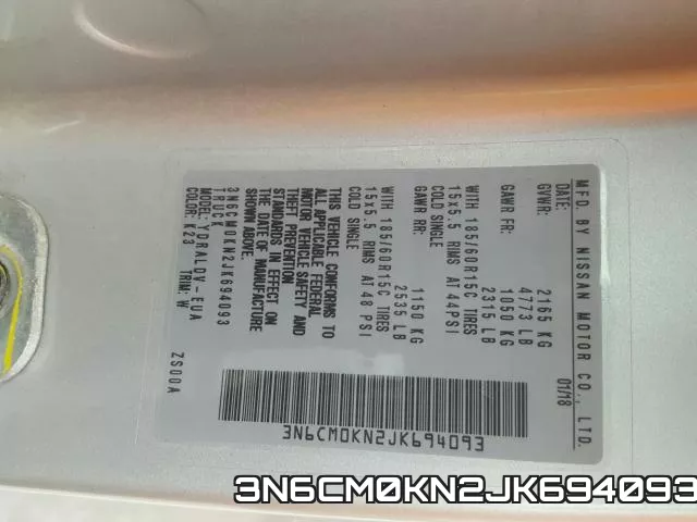3N6CM0KN2JK694093 фото 2