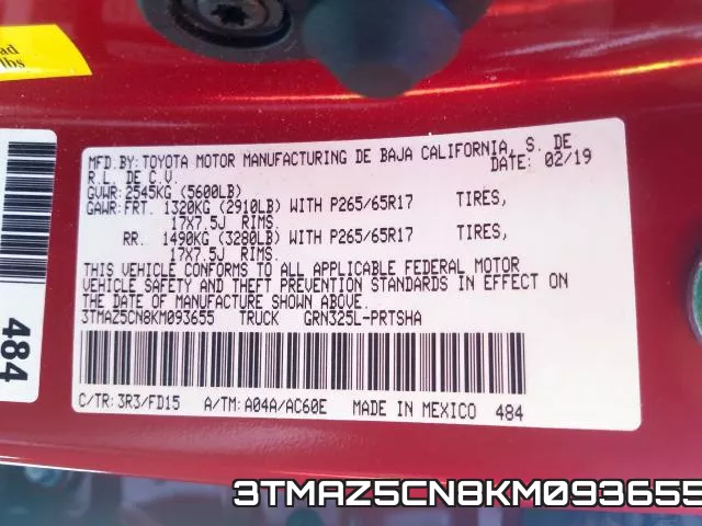 3TMAZ5CN8KM093655 фото 2