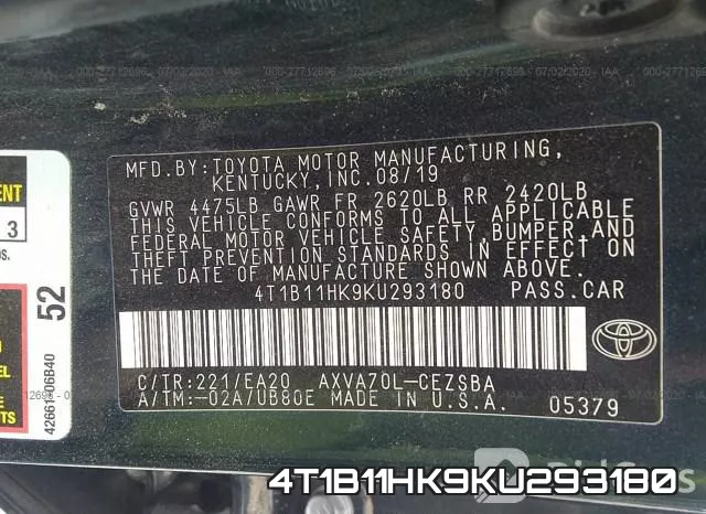 4T1B11HK9KU293180 фото 10