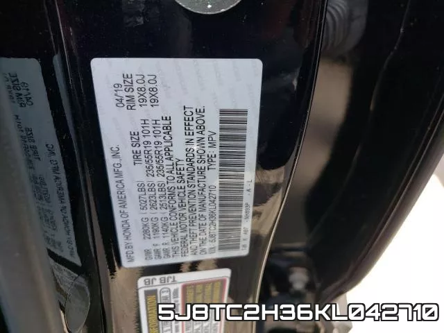 5J8TC2H36KL042710 фото 2