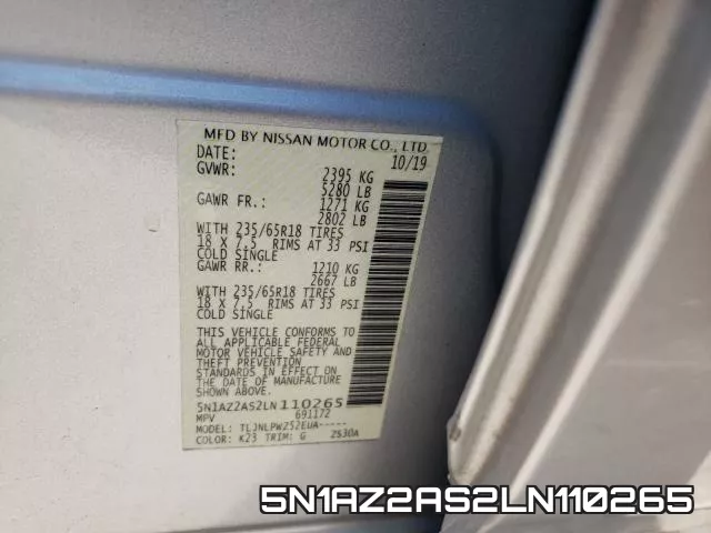 5N1AZ2AS2LN110265 фото 2