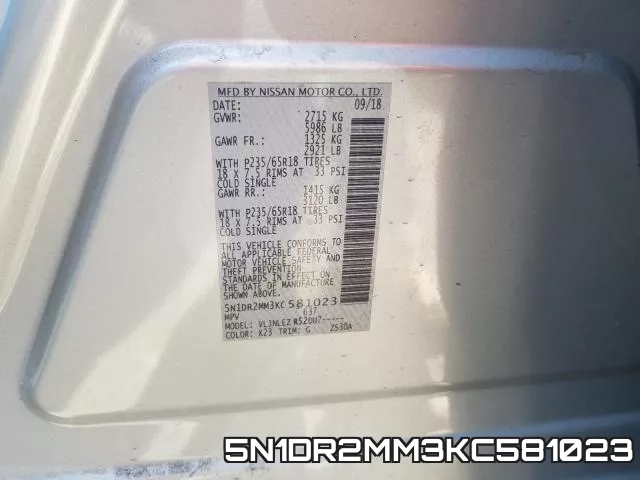 5N1DR2MM3KC581023 фото 2