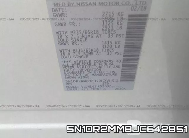 5N1DR2MM8JC642851 фото 10