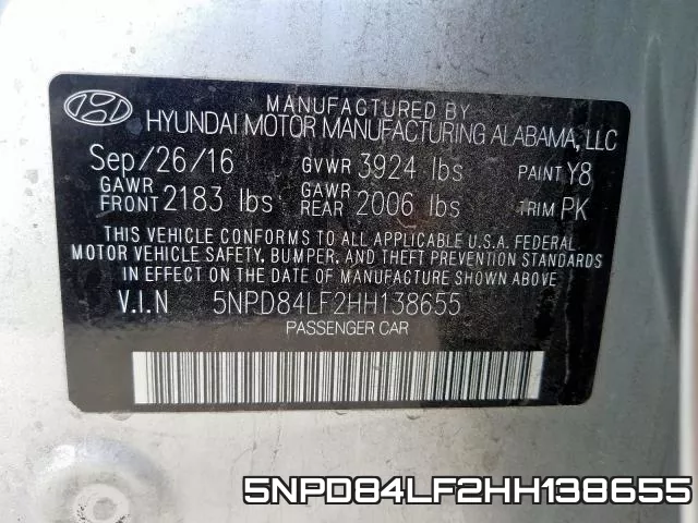5NPD84LF2HH138655 фото 2
