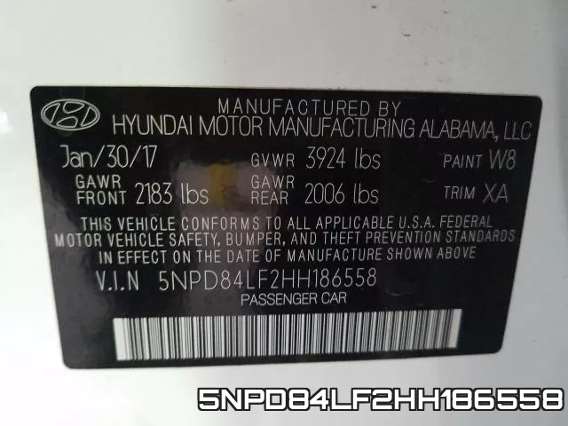 5NPD84LF2HH186558 фото 2