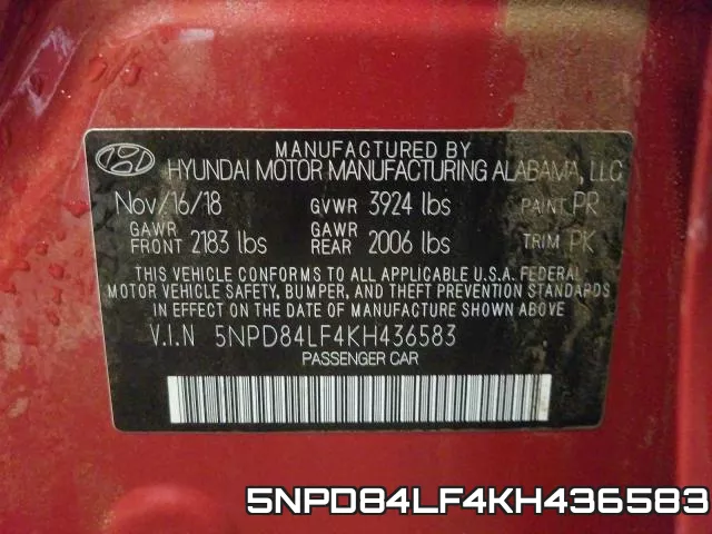5NPD84LF4KH436583 фото 2