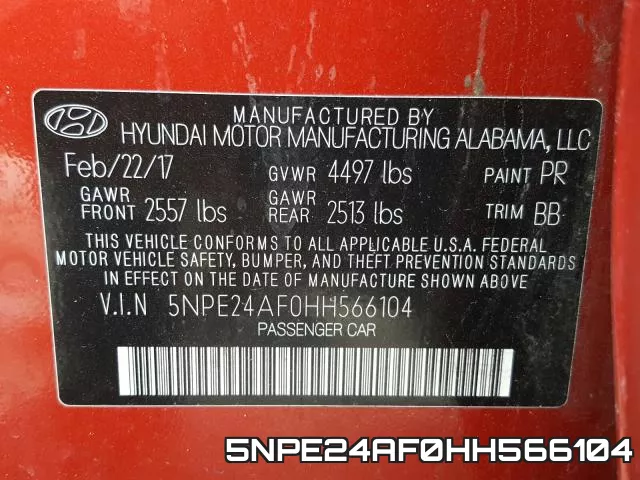5NPE24AF0HH566104 фото 2