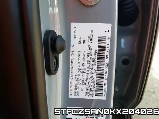 5TFCZ5AN0KX204026 фото 2