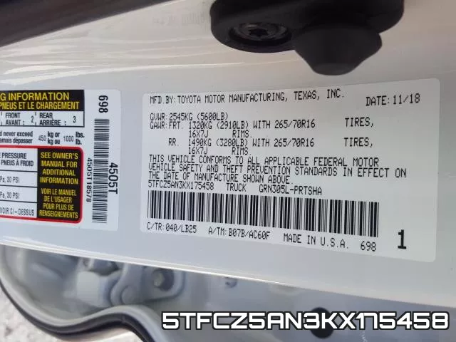 5TFCZ5AN3KX175458 фото 2