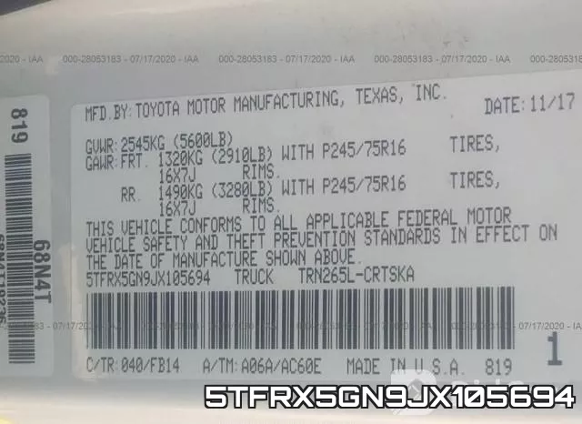 5TFRX5GN9JX105694 фото 10