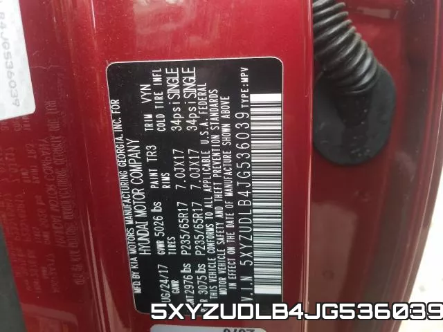 5XYZUDLB4JG536039 фото 2