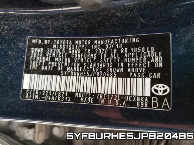 5YFBURHE5JP820485 фото 2