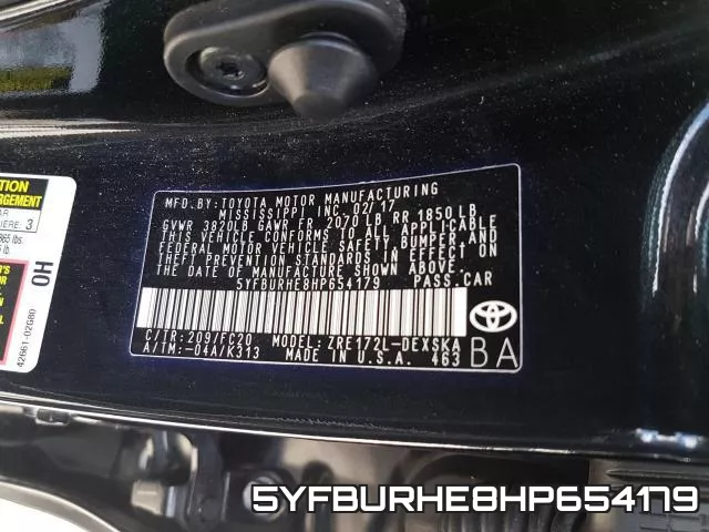 5YFBURHE8HP654179 фото 2
