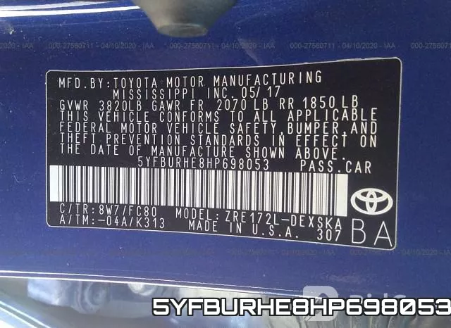 5YFBURHE8HP698053 фото 10