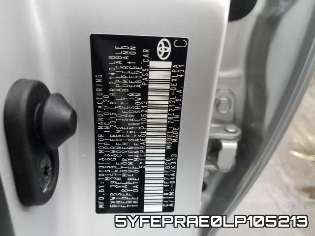 5YFEPRAE0LP105213 фото 2
