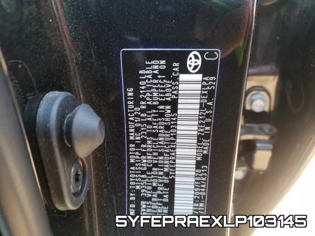 5YFEPRAEXLP103145 фото 2