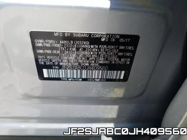 JF2SJABC0JH409560 фото 2