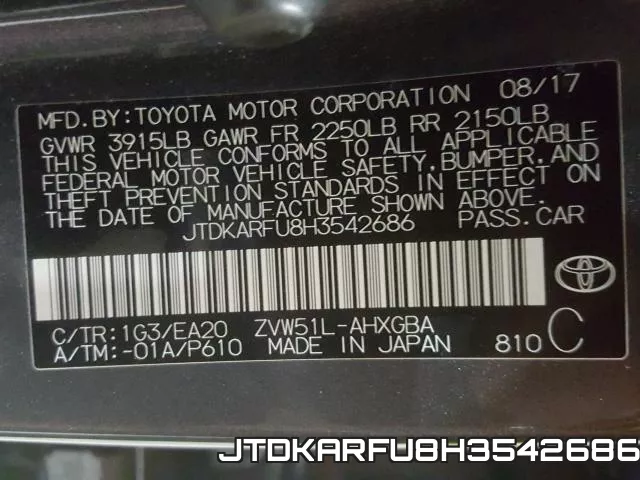 JTDKARFU8H3542686 фото 2