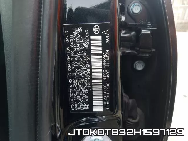 JTDKDTB32H1597129 фото 2