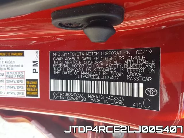 JTDP4RCE2LJ005407 фото 2