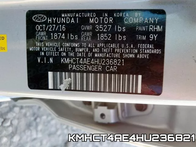 KMHCT4AE4HU236821 фото 2