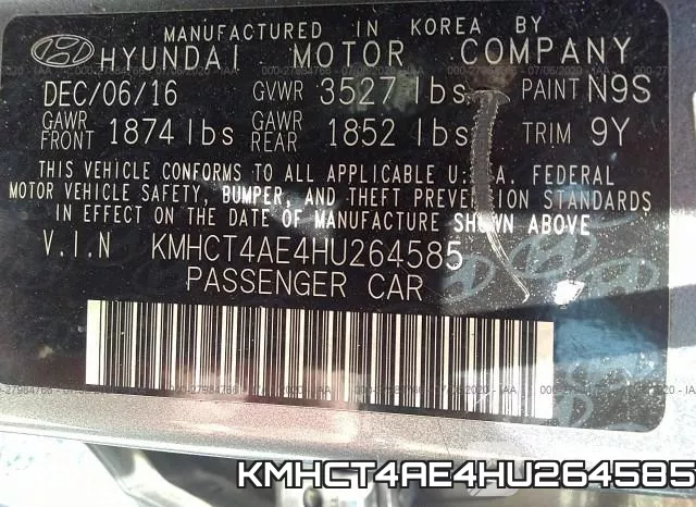 KMHCT4AE4HU264585 фото 10