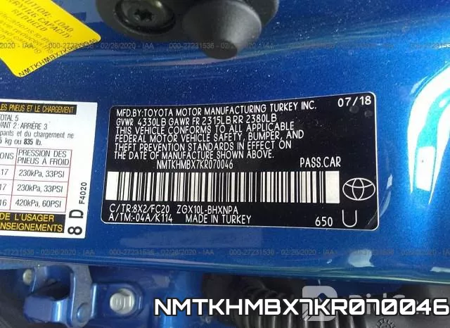 NMTKHMBX7KR070046 фото 10
