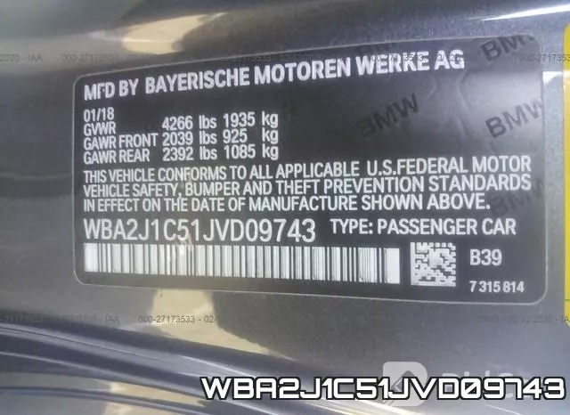 WBA2J1C51JVD09743 фото 10