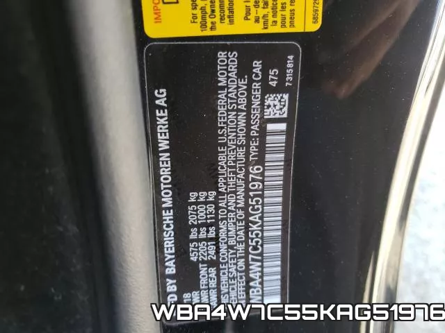 WBA4W7C55KAG51976 фото 2