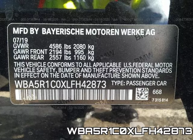 WBA5R1C0XLFH42873 фото 10