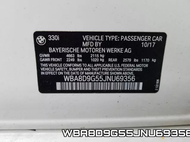 WBA8D9G55JNU69356 фото 2