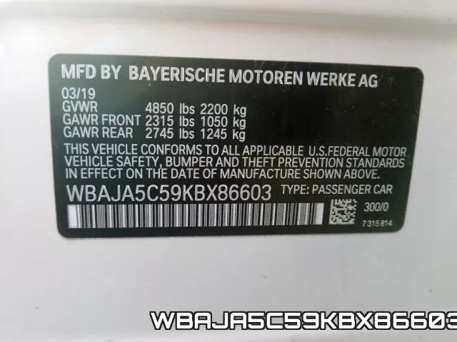 WBAJA5C59KBX86603 фото 2