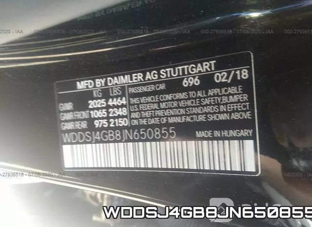 WDDSJ4GB8JN650855 фото 10