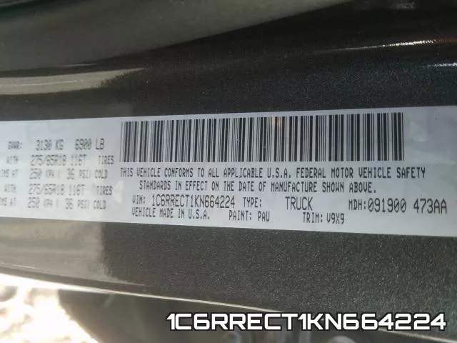 1C6RRECT1KN664224 фото 2