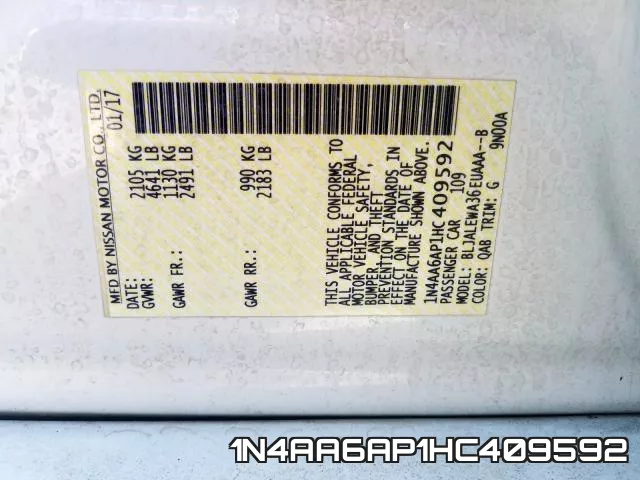 1N4AA6AP1HC409592 фото 2