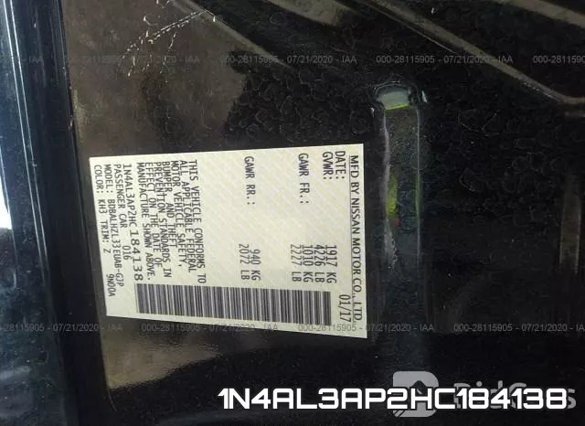 1N4AL3AP2HC184138 фото 10