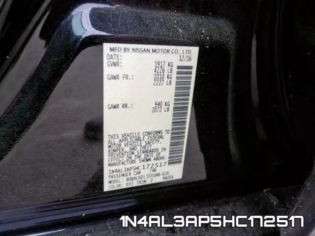 1N4AL3AP5HC172517 фото 2