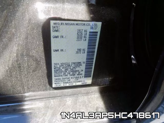 1N4AL3AP5HC478617 фото 2