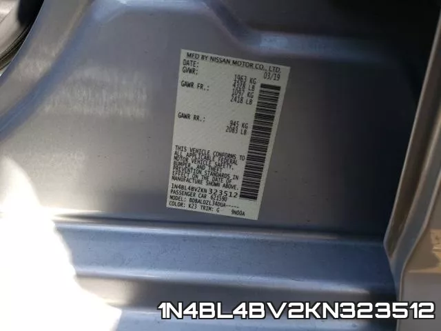 1N4BL4BV2KN323512 фото 2