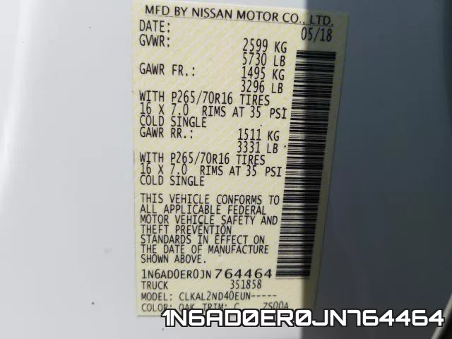 1N6AD0ER0JN764464 фото 2