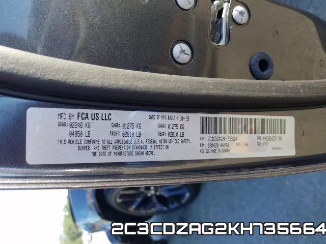 2C3CDZAG2KH735664 фото 2