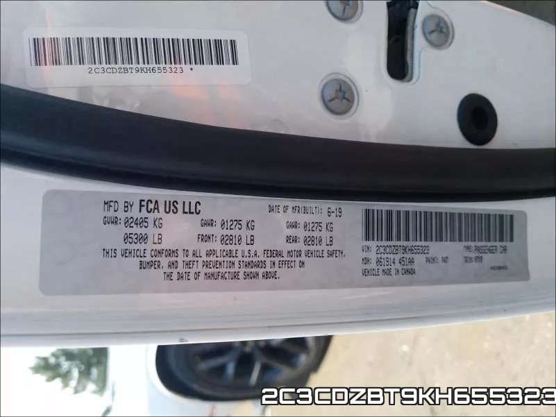 2C3CDZBT9KH655323 фото 2