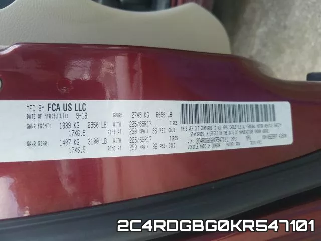 2C4RDGBG0KR547101 фото 2