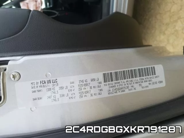 2C4RDGBGXKR791287 фото 2