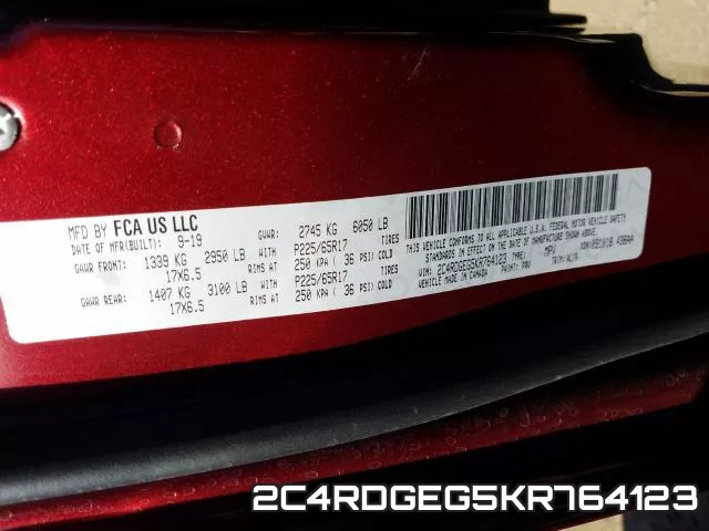 2C4RDGEG5KR764123 фото 2
