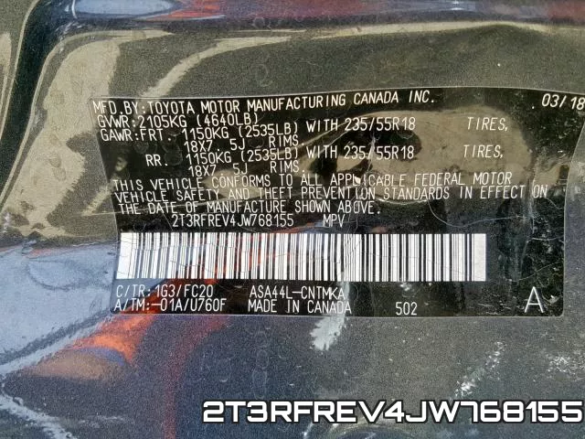 2T3RFREV4JW768155 фото 2