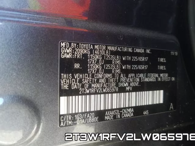 2T3W1RFV2LW065978 фото 2